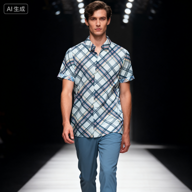 Men's short-sleeve seamless V-neck2005