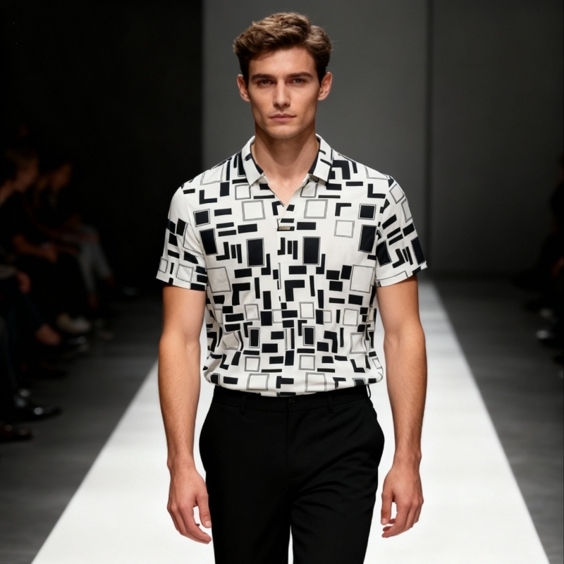 Men's short-sleeve seamless V-neck2006