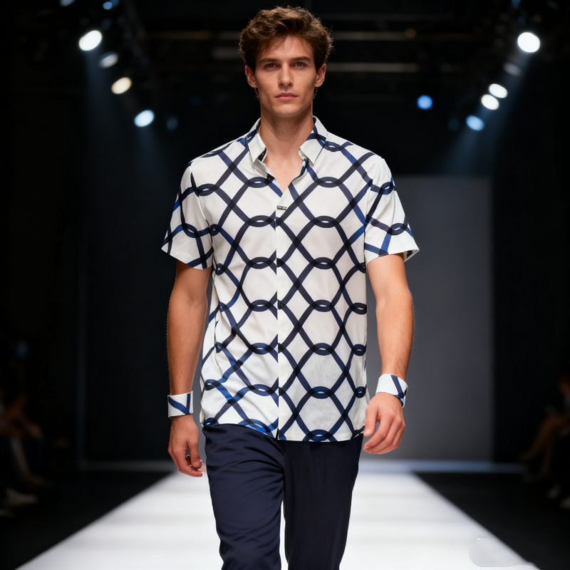 Men's short-sleeve seamless V-neck2010