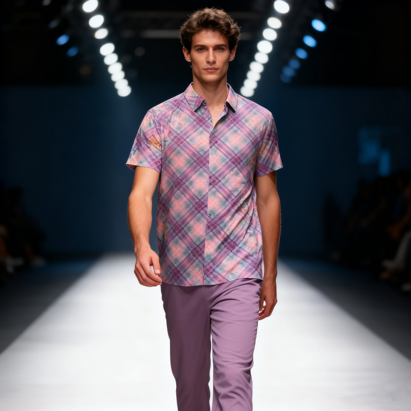 Men's short-sleeve seamless V-neck2011