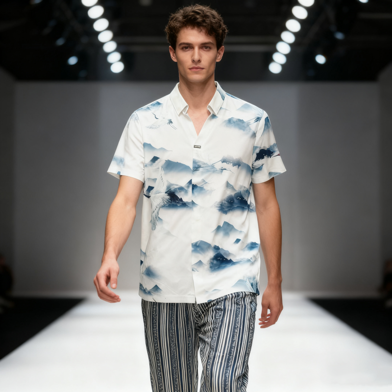 Men's short-sleeve seamless V-neck2020