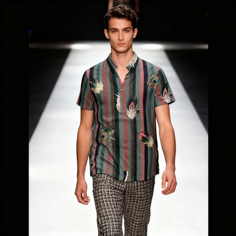 Men's short-sleeve seamless V-neck2022