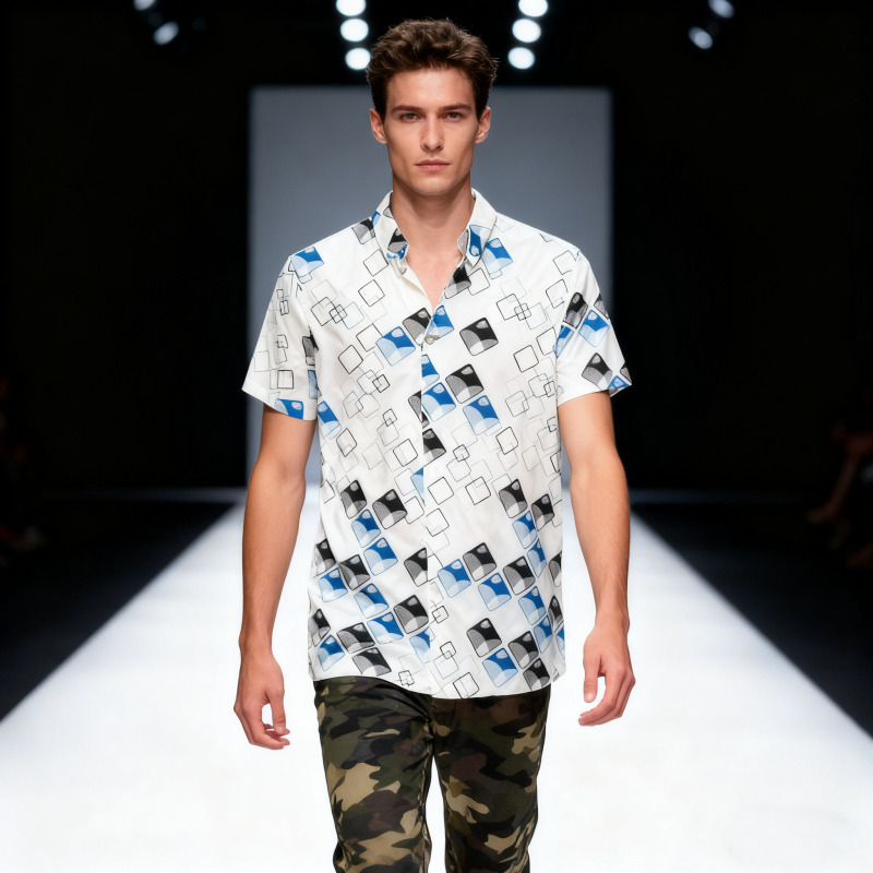 Men's short-sleeve seamless V-neck2025