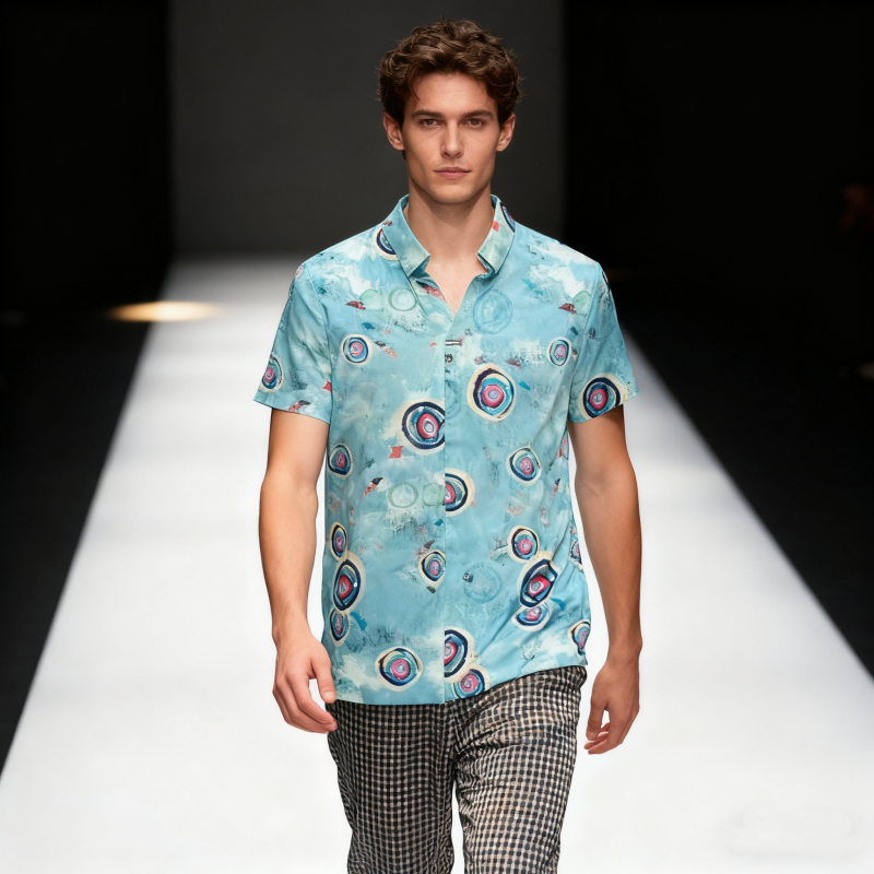 Men's short-sleeve seamless V-neck2027