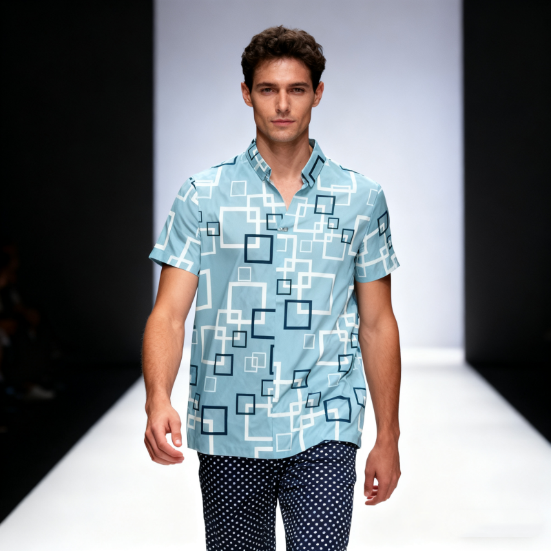 Men's short-sleeve seamless V-neck2028