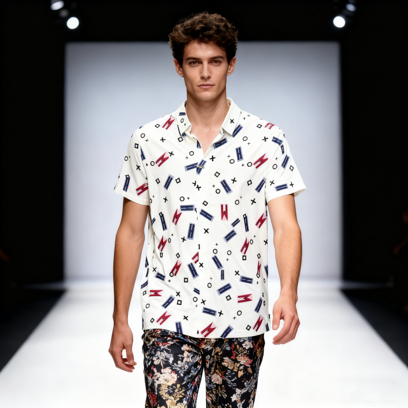 Men's short-sleeve seamless V-neck2029