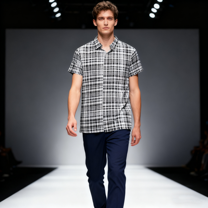 Men's short-sleeve seamless V-neck2031