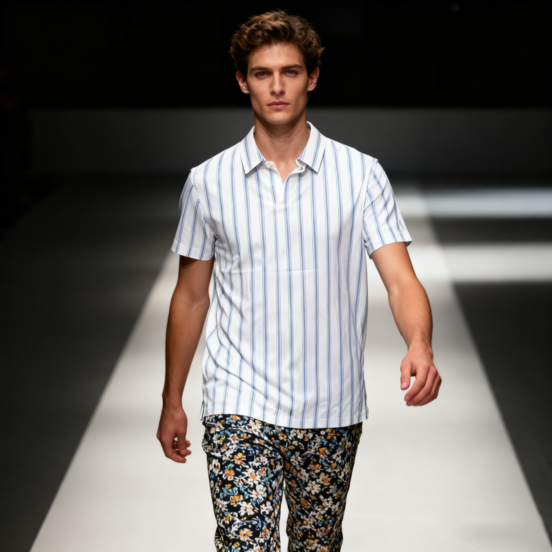 Men's short-sleeve seamless V-neck2032