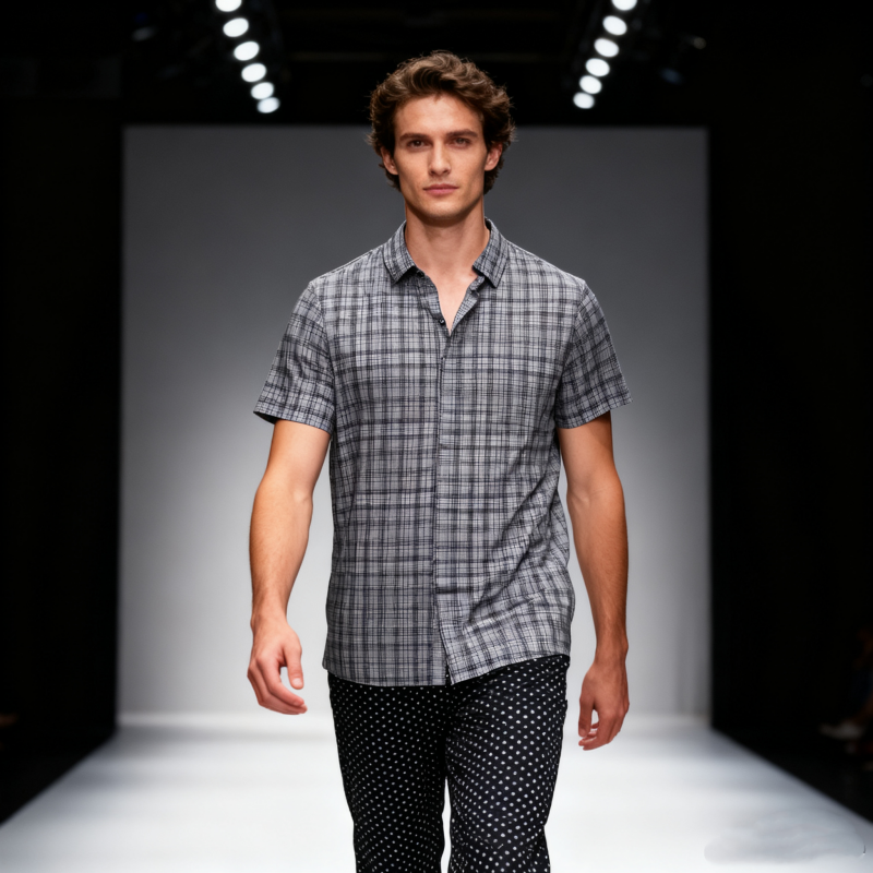 Men's short-sleeve seamless V-neck2033