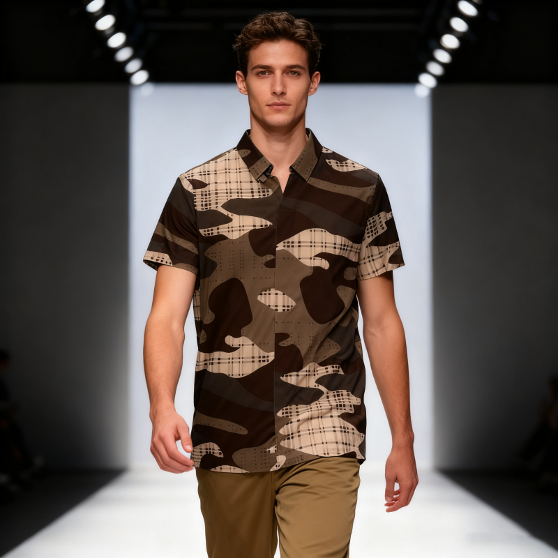 Men's short-sleeve seamless V-neck2035