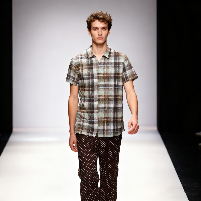 Men's short-sleeve seamless V-neck2037