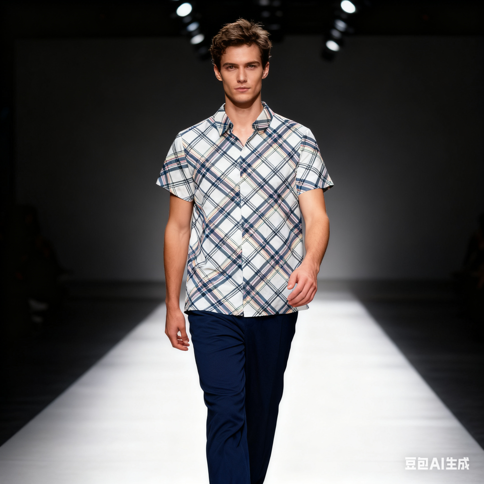 Men's short-sleeve seamless V-neck2038