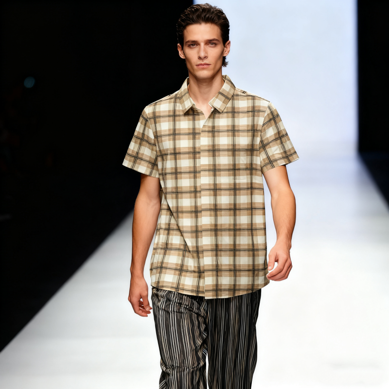 Men's short-sleeve seamless V-neck2039