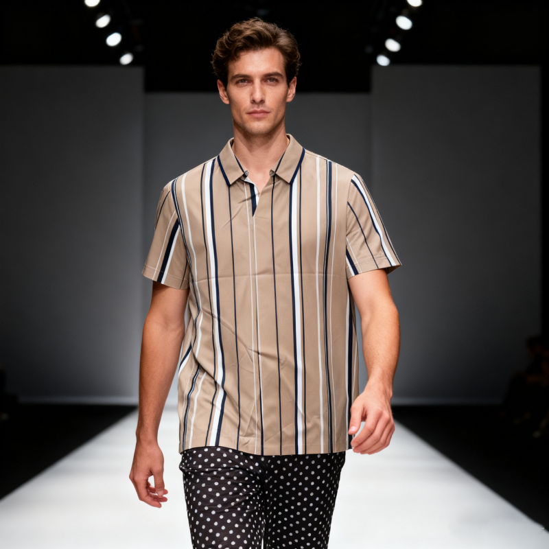 Men's short-sleeve seamless V-neck2040