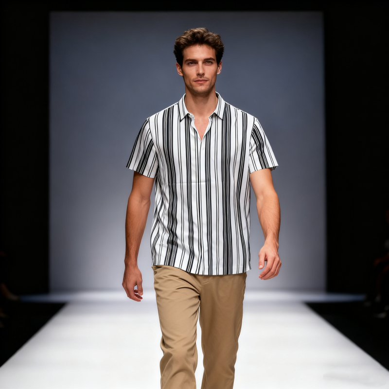 Men's short-sleeve seamless V-neck2042