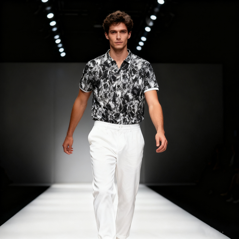 Men's short-sleeve seamless V-neck NO:2048