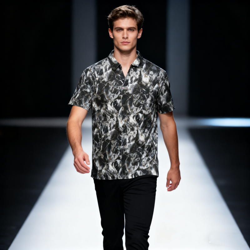 Men's short-sleeve seamless V-neck NO:2053