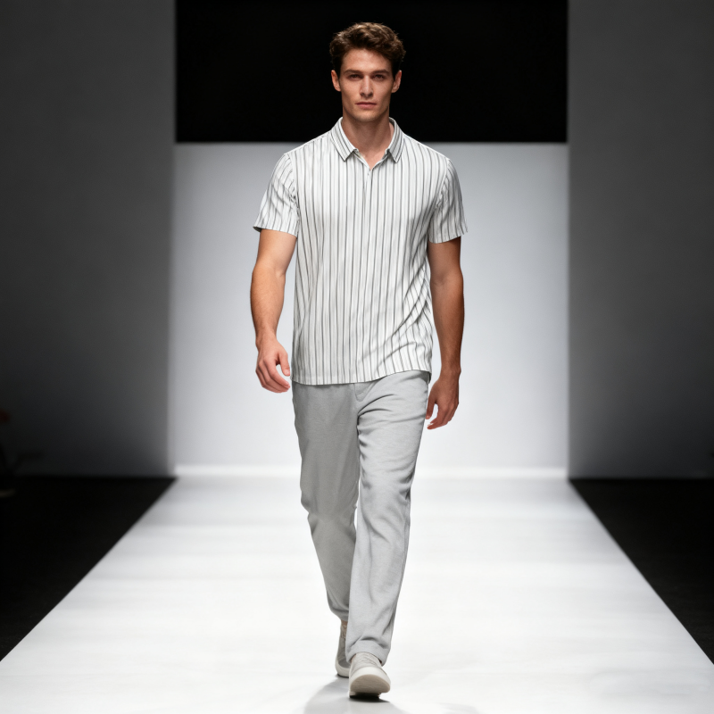 Men's short-sleeve seamless V-neck NO:2055