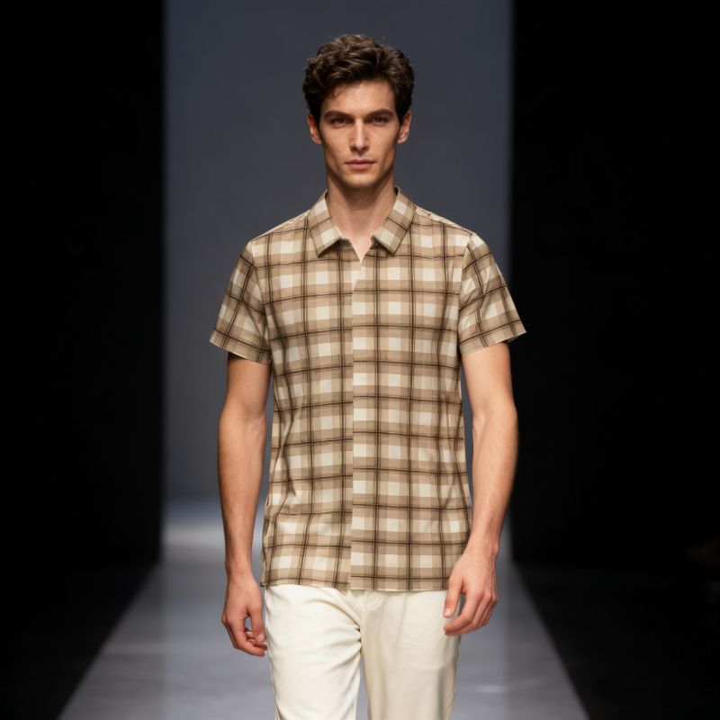 Men's short-sleeve seamless V-neck2004